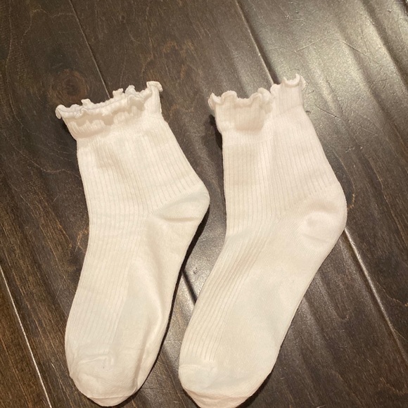 White Ruffled Ankle Socks - Picture 2 of 2